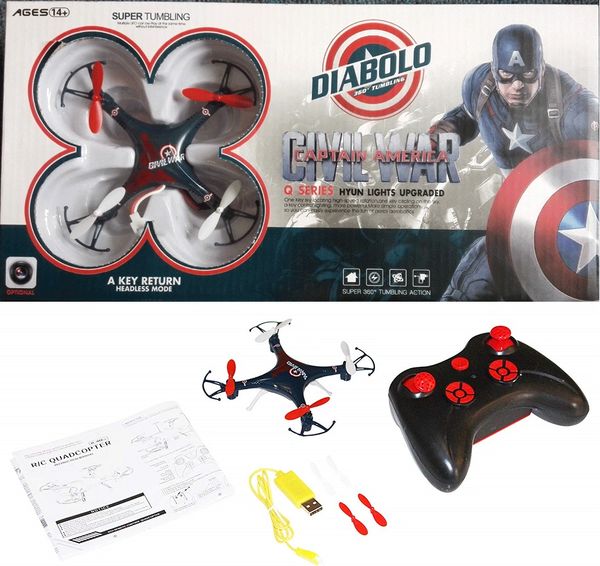 Diabolo Captain America Civil War Q Series Hyun Lights Upgraded Mini Drone Without Camera