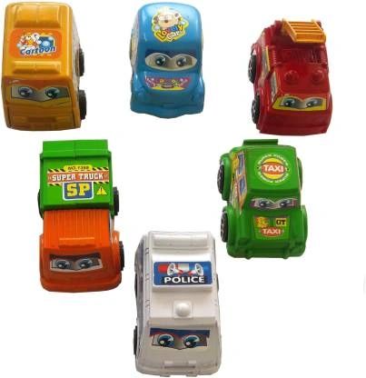 Combo Set of 6 Pull Back Toy Car Small