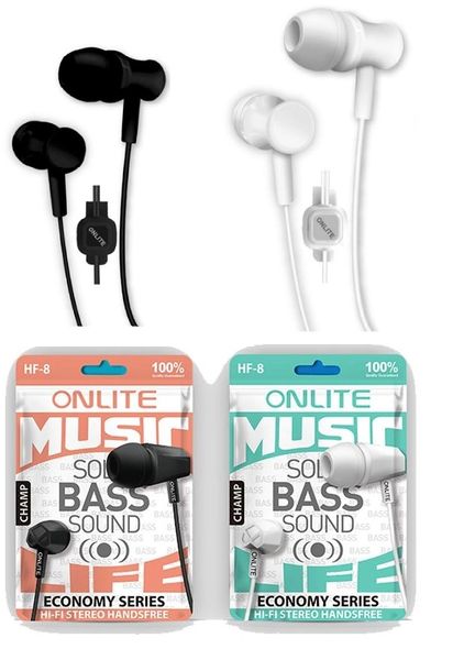 ONLITE HF-8 Champ ECONOMY SERIES HI-FI EARPHONE WITH MIC (Black,White)