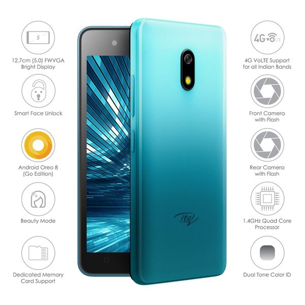 Itel A23 Storage 8 GB, 1 GB RAM Jio Sim support