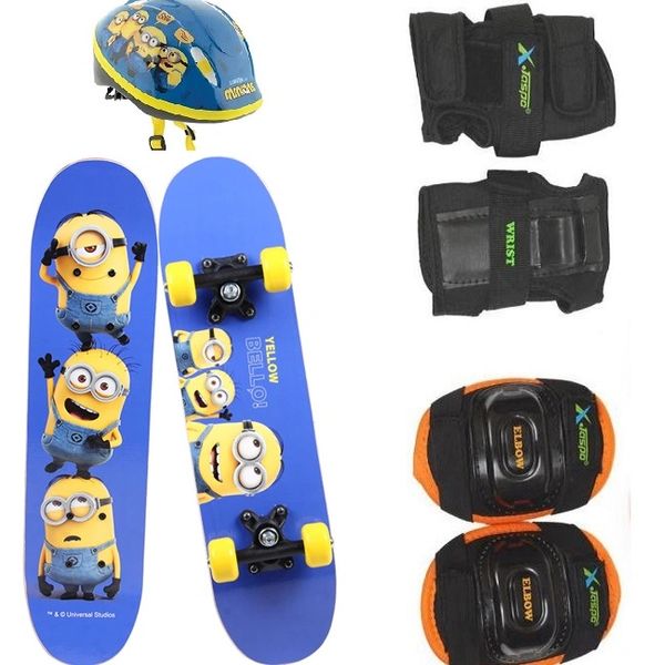 Mions Mini Skateboard for Kids with Skating Kit(helmet+elbow+knee)