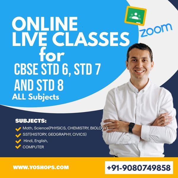 ONLINE CLASSES for STD 6 STD 7 STD 8 (FREE 5 DAYS DEMO CBSE)