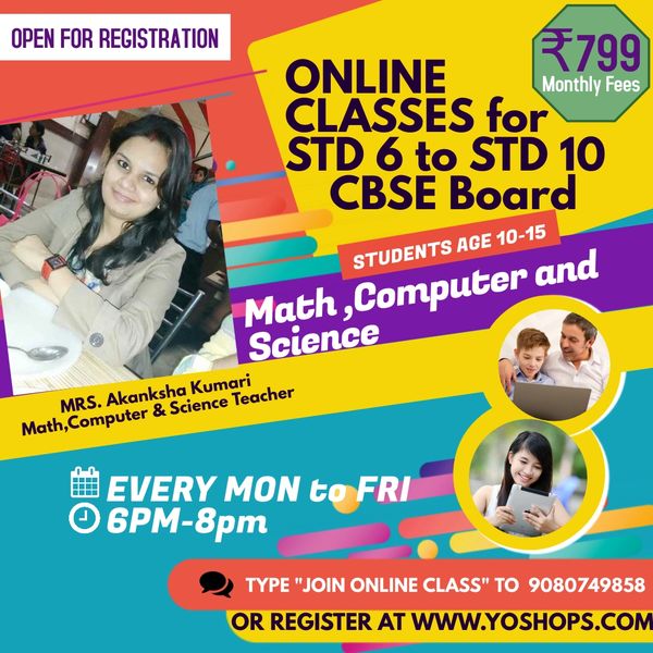 Online Tuition for STD 6th to STD 8th Maths and Science