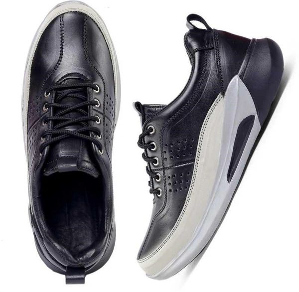 Casual Sneakers Leather for Men (White+Black)