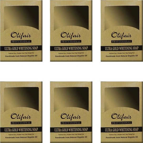 Olifair Ultra Gold Whitening Soap (Pack of 6) 600 gm(Riya Fruity Soap Free)