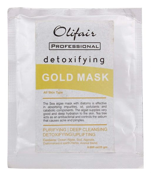 OLIFAIR Detoxifying Gold Peel Off Mask - 25 gm (Free Riya Fruity Soap)