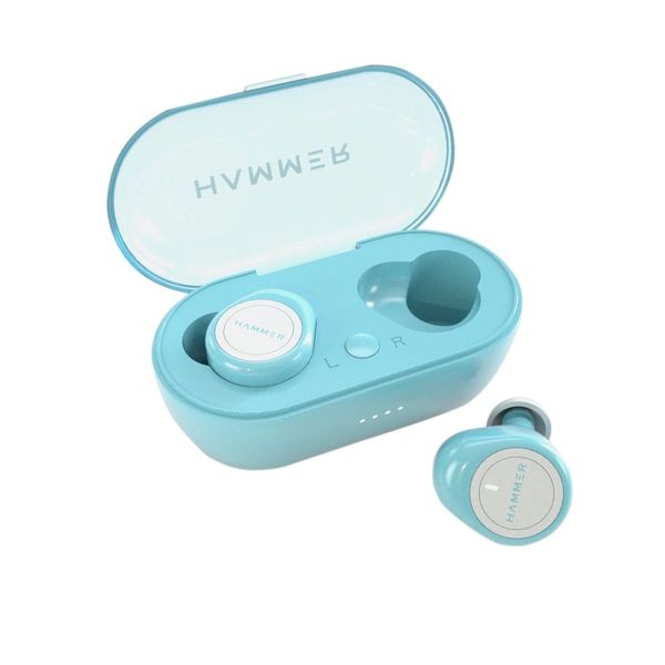 Hammer Airflow True Wireless Earbuds (Blue), 5 Hours Playtime, with Magnetic Charging case (300mah),Built-in Voice Assistant & Bluetooth 5.0