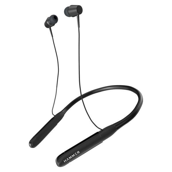 Hammer Sting 2.0 Wireless Bluetooth Neckband Earphones Black with Long Battery Life