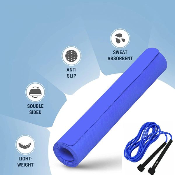 Yoga mat best sale and skipping rope