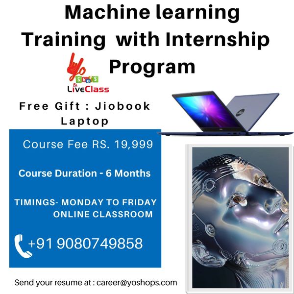 Machine learning Training Internship Program with Free Gift JioBook Laptop