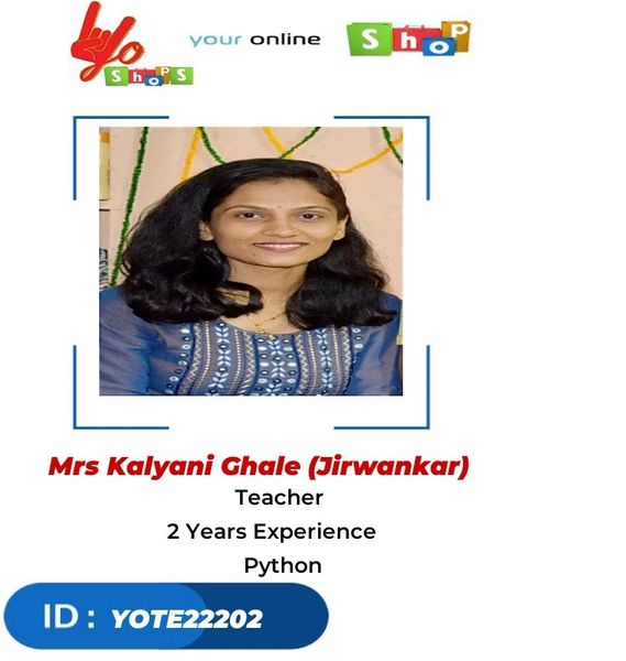 Teacher Sponsorship - Kalyani Ghale, Exp-2yrs, Skill- Python