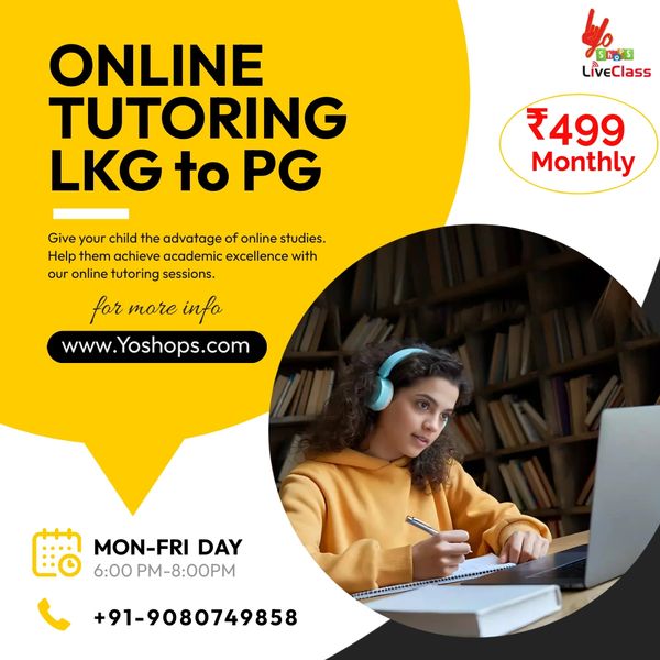 LKG to PG Online Tuition at monthly fees Rs.499