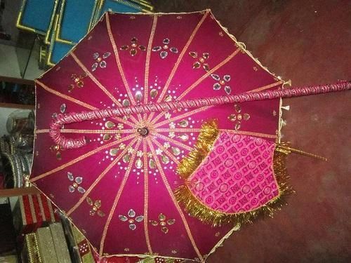 Kasi yatra set silk cotton fabric decorated with rich kundans, brooches and laces