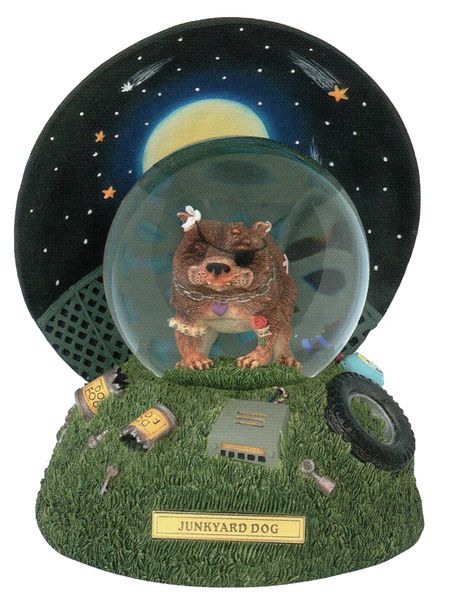 Junk Yard Dog Glitter Globe "musical"