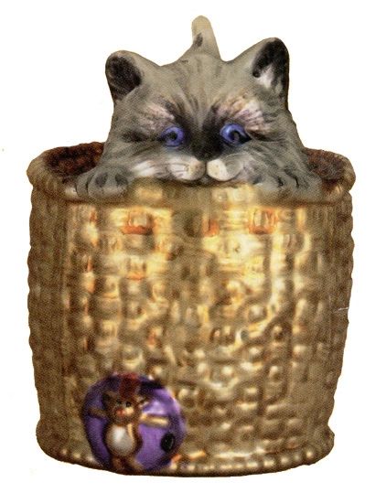 "Peek-A-Boo" Cat Glass Ornament