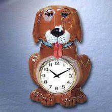 3D Stoneware Dog Clock Bank