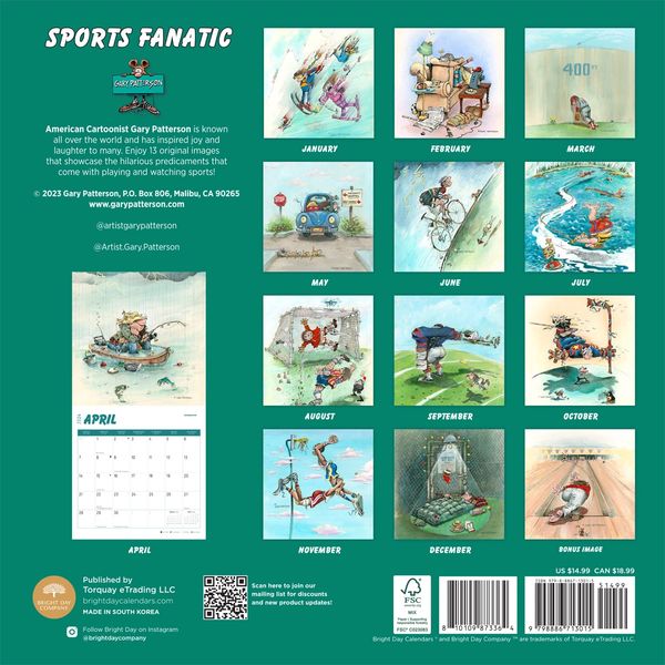 2024 Sports Fanatic Wall Calendar (HandSigned Cover) Gary Patterson