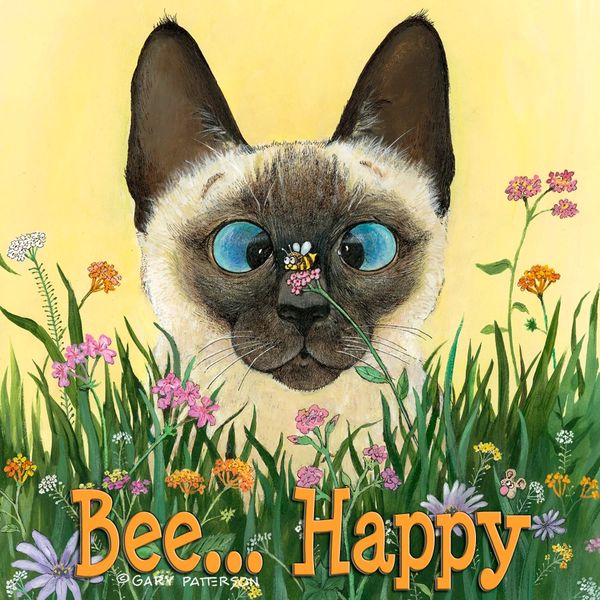 Bee Happy Cat Magnet