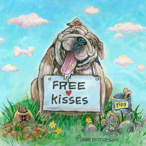 Free Kisses Dog Magnet