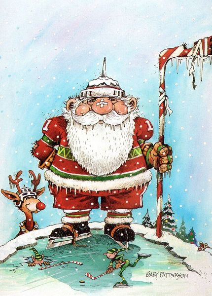 Season's Greetings Hockey Christmas Cards