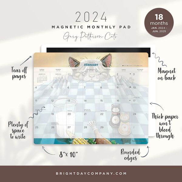 2024 Cats Calendar PAD Gary Patterson calendars and other