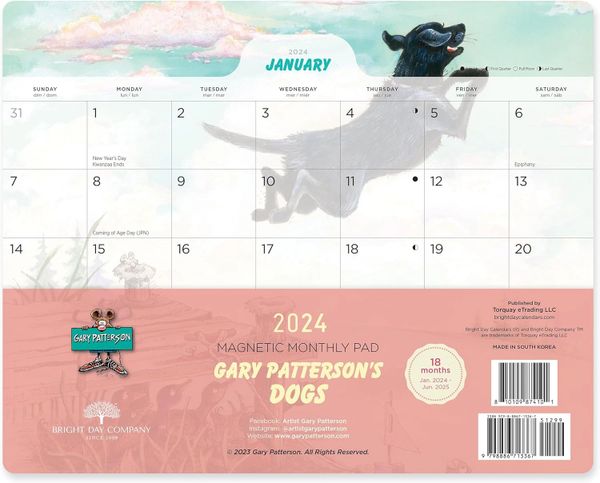 2024 Dogs Magnetic Calendar PAD