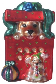 "Surprise" Dog Ornament