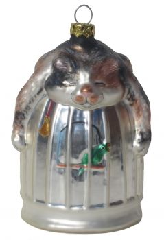 "Siesta" Cat Glass Ornament