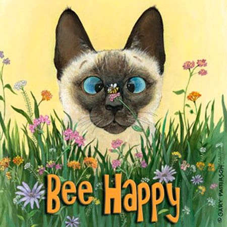 Bee Happy Cat Magnet | Gary Patterson calendars and other merchandise