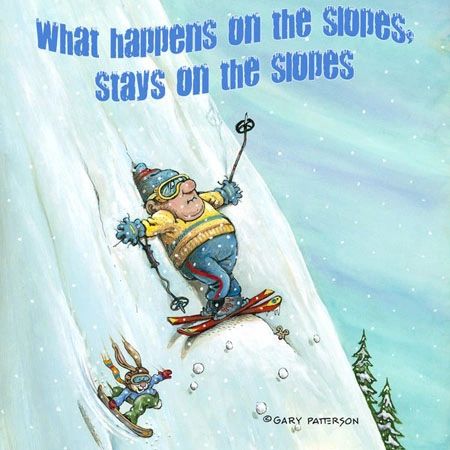 What Happens On The Slopes Snow Ski Magnet