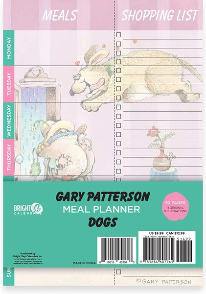 Dog Magnetic Meal Planner Notepad (4 original illustrations)