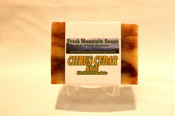 Citrus Cedar Sage Bar Soap, Natural Soap For Men