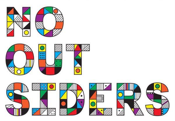 No Outsiders pin badge