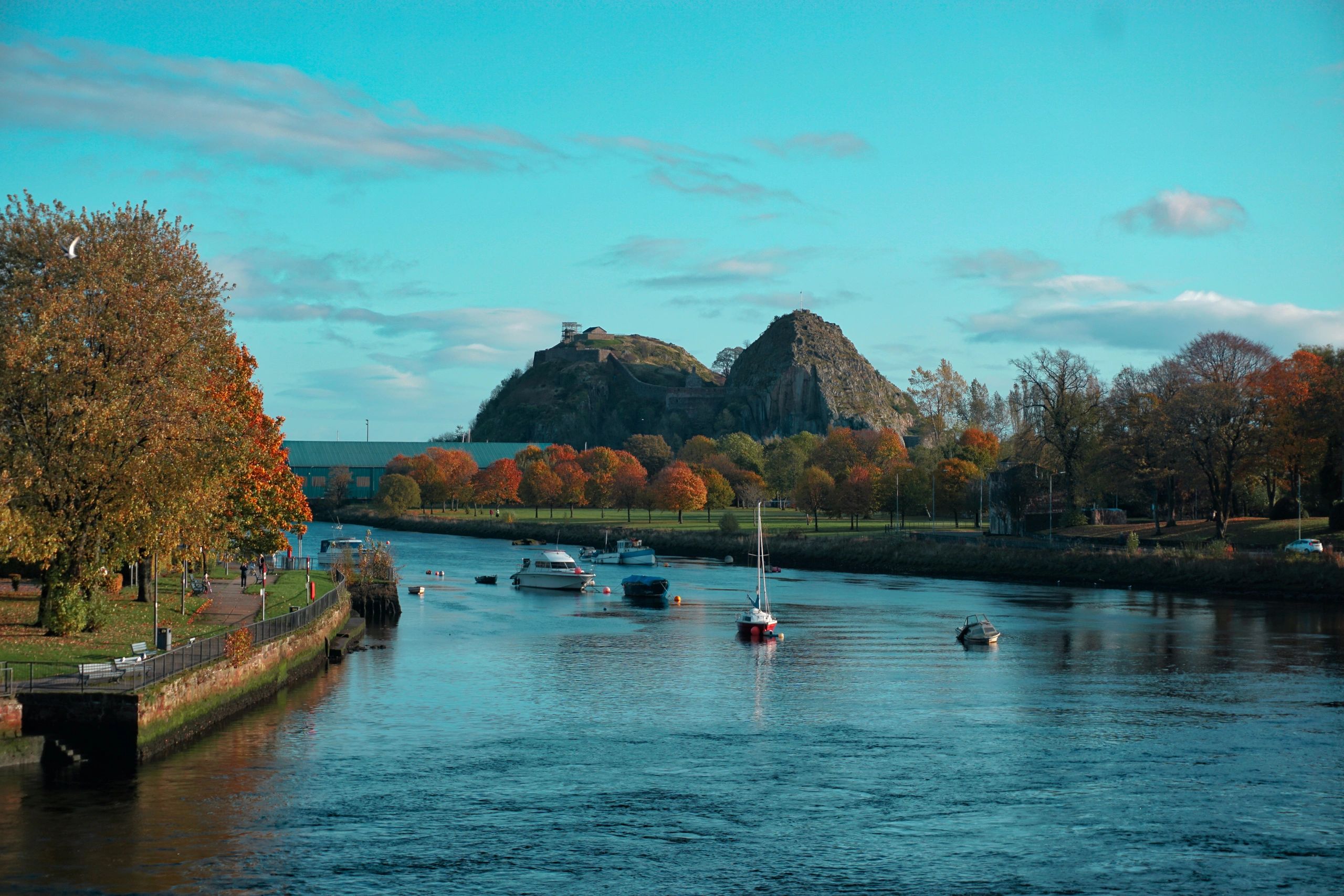 Dumbarton, Castle, Rock, Landscape, History