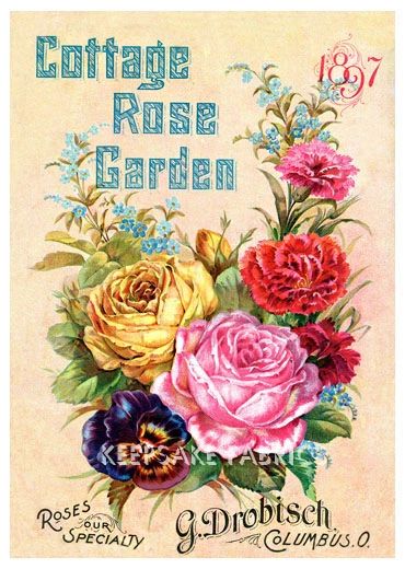 Cottage Rose Garden Fabric Block Keepsake Fabrics