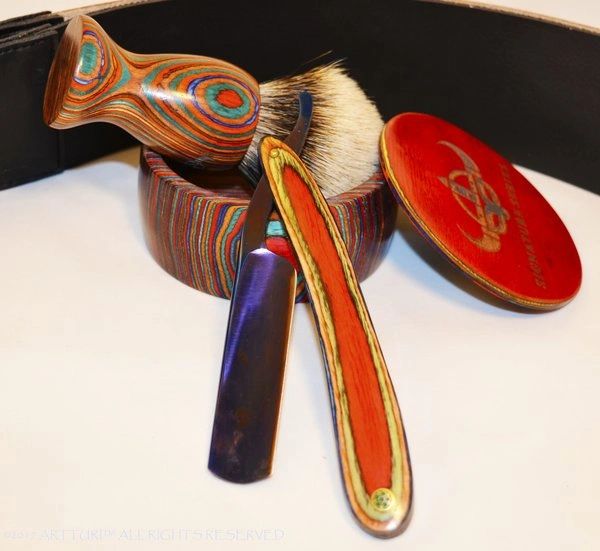 Silver Tip Badger Shave Brush Gift Set Pakkawood Shave Brush and Bowl Gift Set by ARTTURI™
