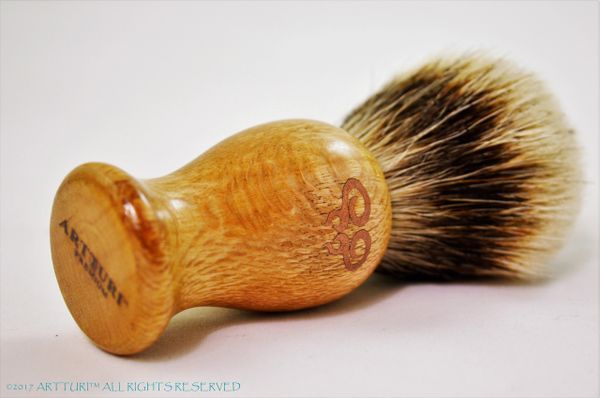 Shave Brush 100% Silver Tip Badger The Leopardwood Brass Double Swirl (customize it!)