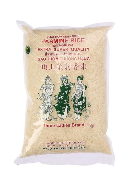 Three Ladies, Jasmine Rice Long Grain, 5 Lbs