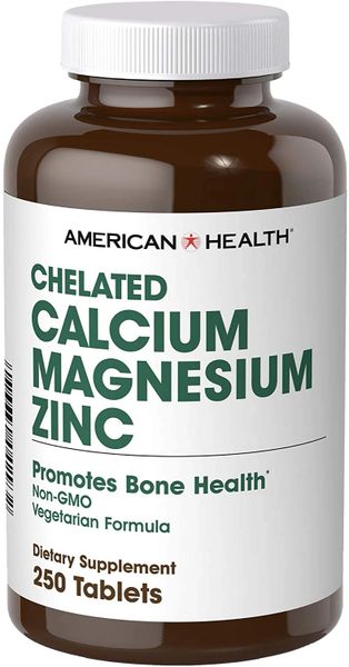 American Health, Chelated Calcium and Magnesium with Zinc, 250 Tablets