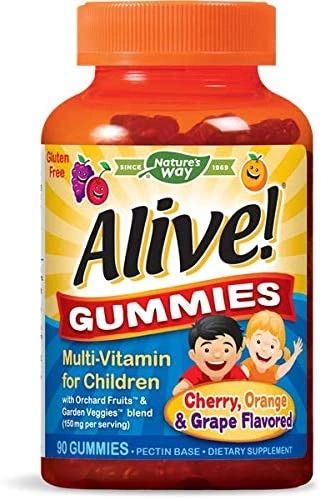 Nature's Way, Alive! Children's Gummy Multivitamin, Fruit and Veggie Blend, 150mg, 90 Gummies