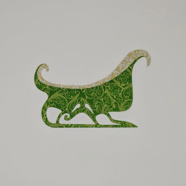 Christmas Sleigh Applique, Pre-Fused and Laser Cut, Red, Green or Blue
