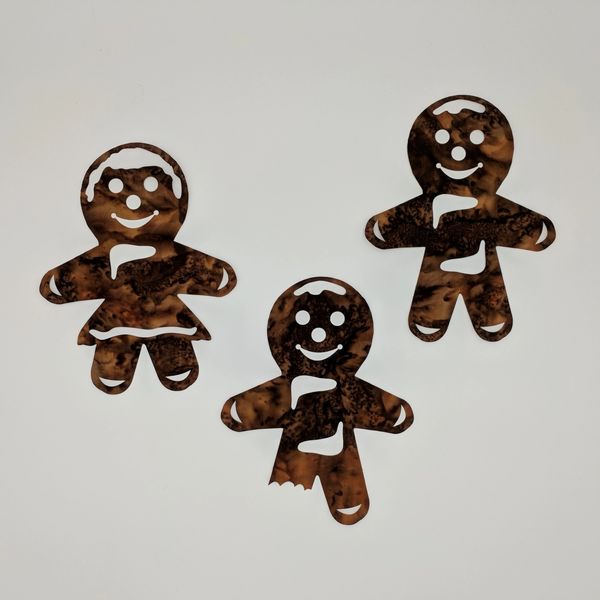 Gingerbread Boys and Girl Pre-Fused and Laser Cut Appliques