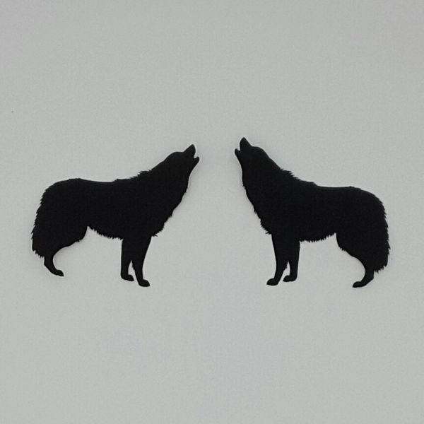 Howling Wolves, Laser Cut and Pre-Fused, Applique Embellishment