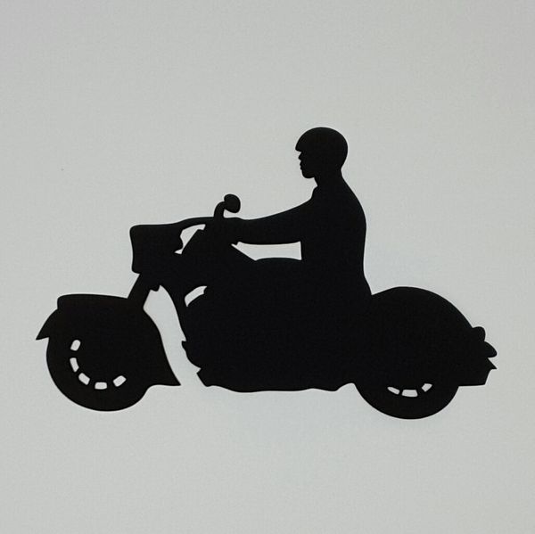 Motorcyle Rider, Laser Cut and Pre-Fused Applique Embellishment