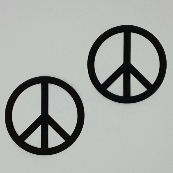 Peace Signs, Set of 2, Laser Cut and Pre-Fused