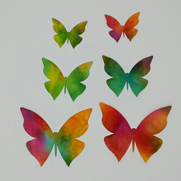 Butterflies, set of 6, Laser Cut and Pre-Fused