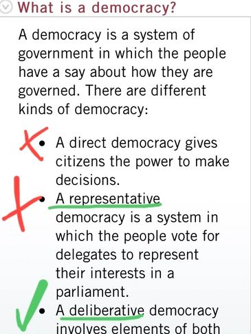 3 types of democracy available under our crown