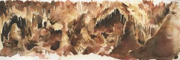 Watercolor painting Carlsbad Caverns