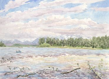watercolor painting of Alaska