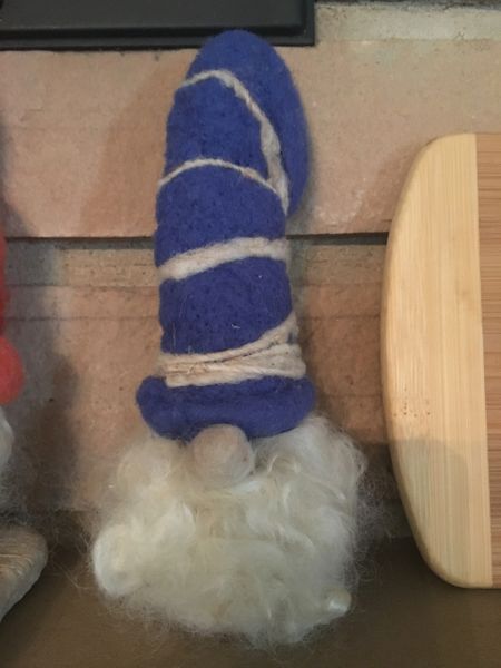 Blue gnome Dude handmade needle felted